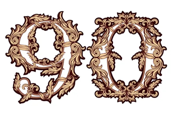 Udekorowane ornamentami: 90!