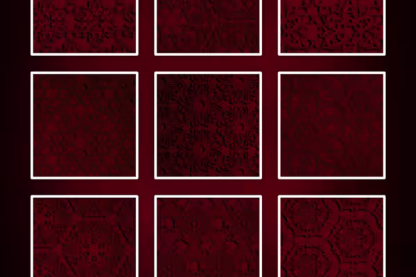 Ejemplos de papel digital: fondo rojo con adornos
