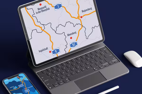 Show the whole of Bavaria - or select exactly the region you want to address.