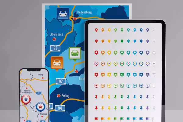 Included are icons with which you can display locations.
