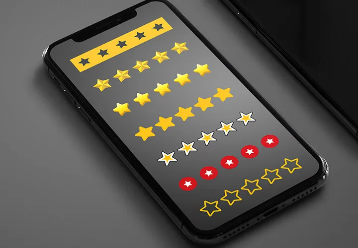 Templates for star ratings on websites and for illustration purposes