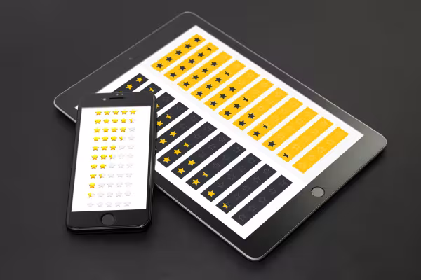 Modèles d'étoiles, affichage d'exemple sur smartphone et tablette