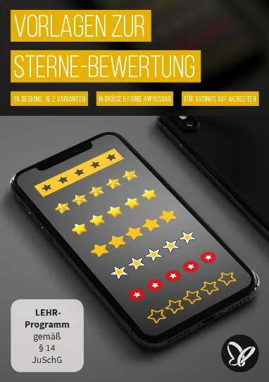 Vorlagen für die Sterne-Bewertung auf Webseiten und zur Illustration