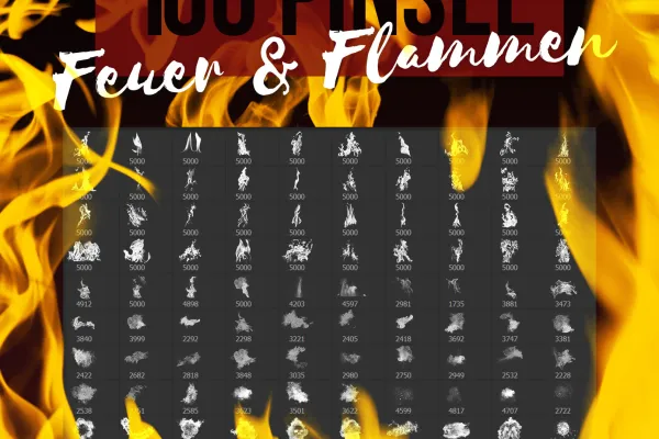 100 Photoshop-Pinsel mit Feuer und Flammen