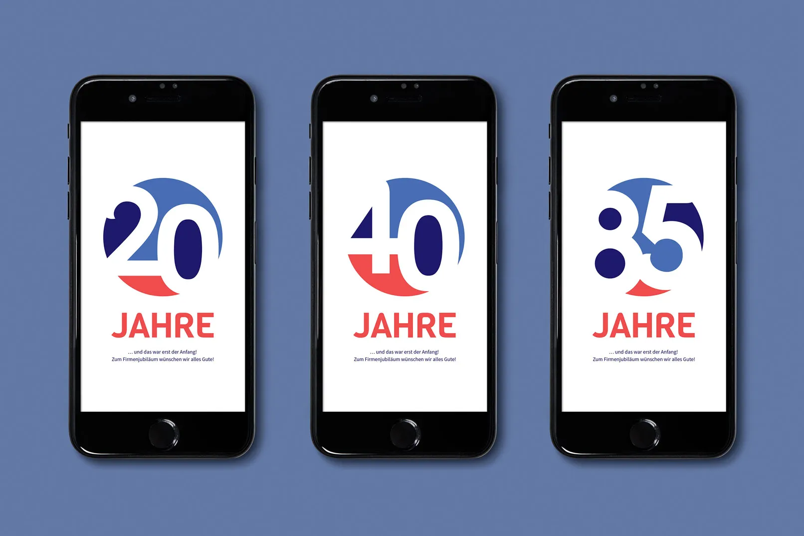 Krásné a barevné designy čísel, používané v aplikaci na chytrém telefonu.
