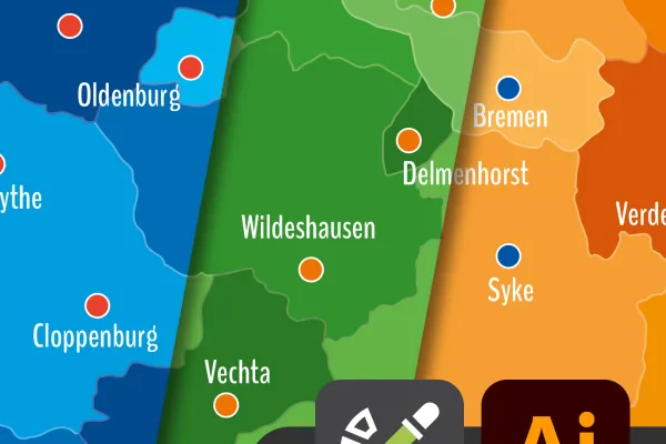 Landkarten von Bremen und Niedersachsen