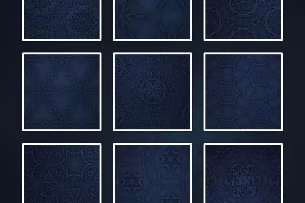 Fond bleu marine avec des ornements - Exemples d'images du kit