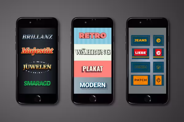 Akıllı telefonlar, grafik stilleriyle oluşturulabilen farklı görünümleri gösterebilirler.