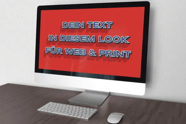 Monitor mit Text im Vintage-Stil, aufbereitet mit einem Grafikstil