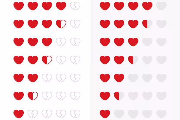 Heart graphics for your rating system