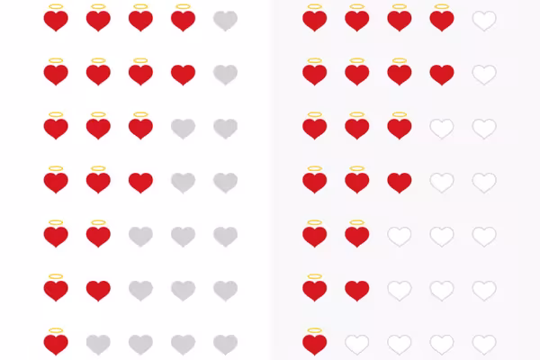 Use these hearts for your rating system.