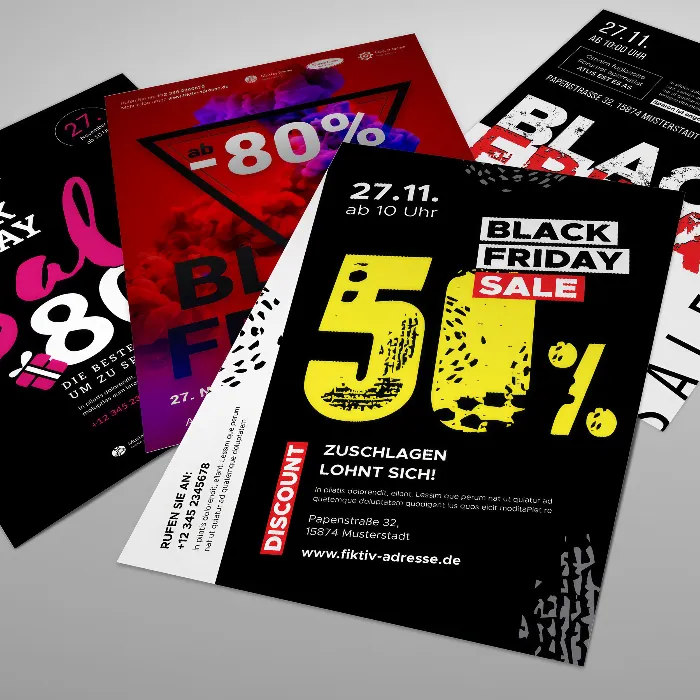 Mallit Black Friday -muotoilulla: mainosjulisteita ja -flyereitä
