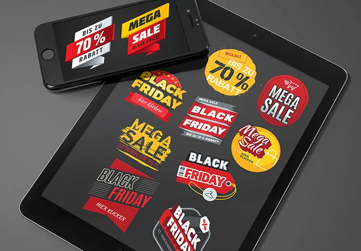 Modelli per banner del Black Friday - pubblicizzare sconti e offerte