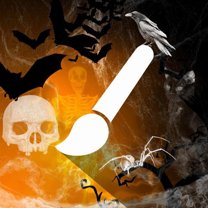 100 Halloween images as Photoshop brushes
