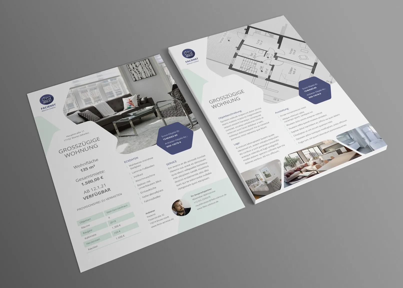 Corporate Design-Vorlagen für Immobilienfirmen und Architekturbüros: Expose