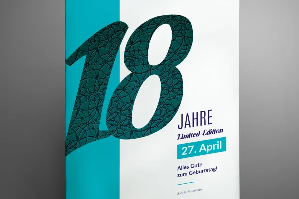 Birthday newspaper with turquoise background