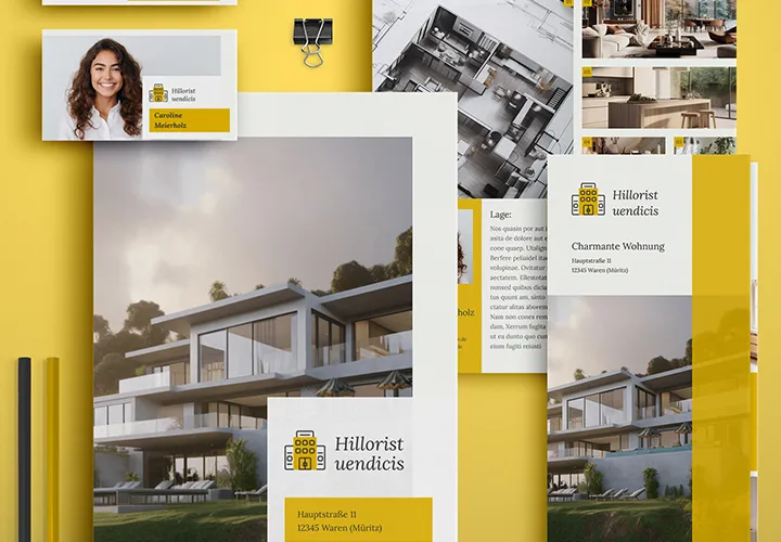 Eiendomsmegling: Høykvalitets Corporate Design-maler