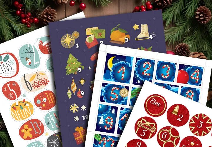 Numbers for Advent calendars to print out