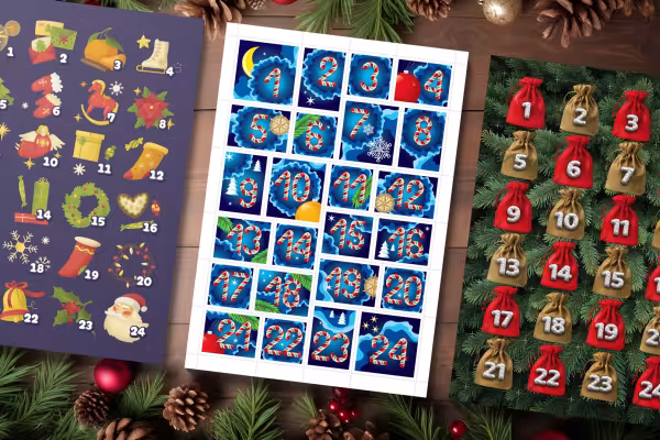 Zahlen für Adventskalender zum Ausdrucken