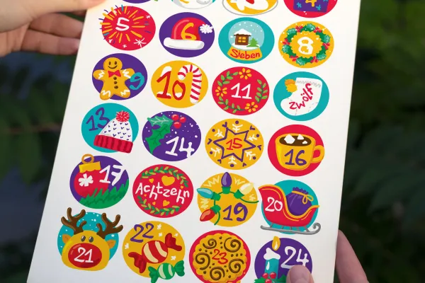 Zahlen für Adventskalender zum Ausdrucken