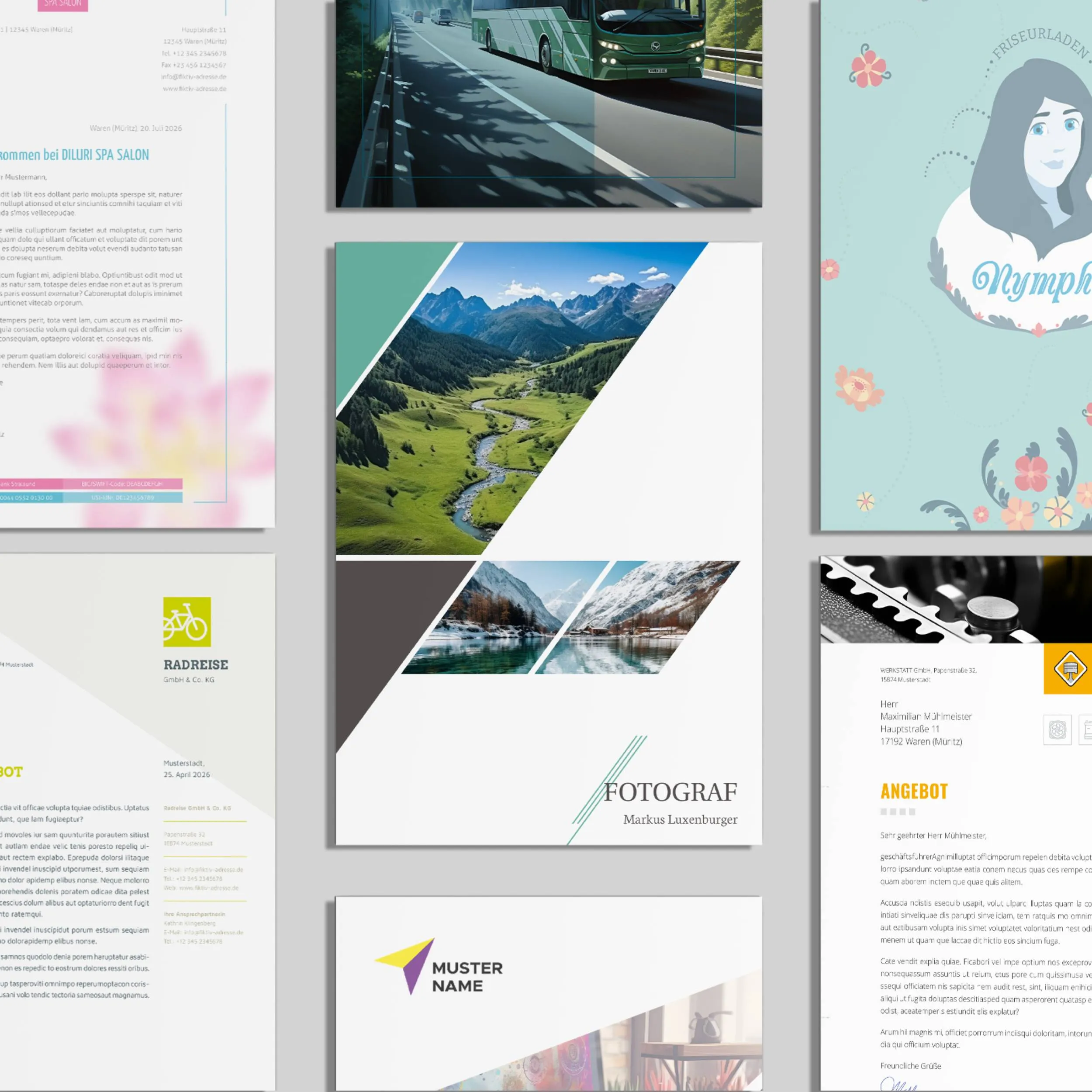 Briefpapierontwerpen voor Word, InDesign en Affinity Publisher