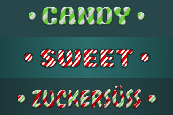 Voorbeeld: Gebruik de Candy-stijlen voor verleidelijk zoete teksten.