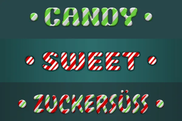Ejemplo: Utilice los estilos de caramelo para obtener letras tentadoramente dulces.