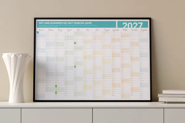 Everything in view! The annual planner is perfect for maximum oversight of your appointments.