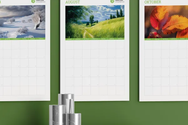 Passe die elegant aufbereiteten Kalender nur noch an dein Corporate Design an.