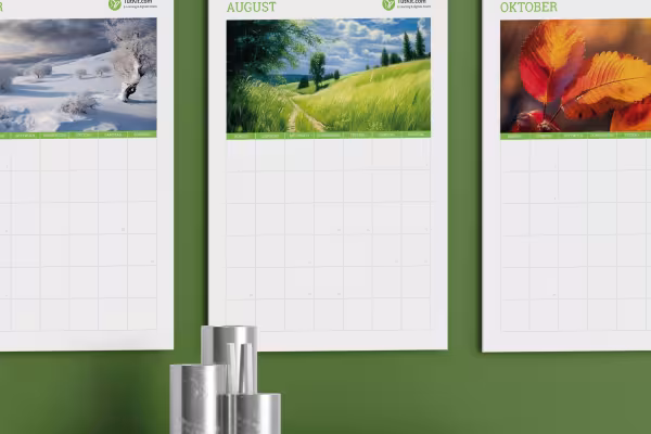 Ajusta solo los elegantes calendarios a tu diseño corporativo.