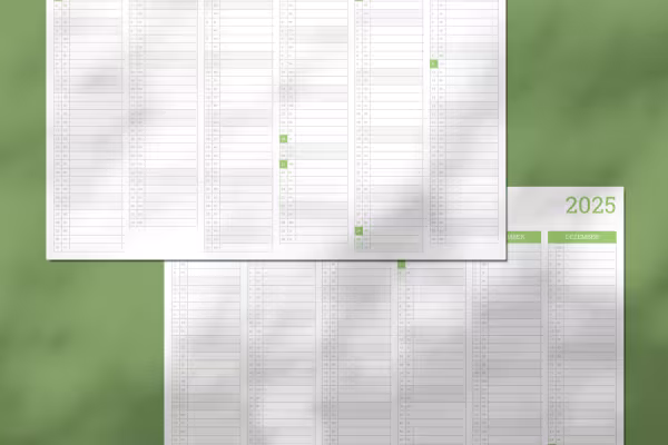 Con el calendario semestral, tienes todas las citas a la vista en dos páginas A4.