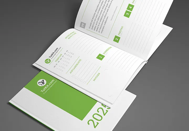 Personalizované obchodné kalendáre na roky 2024 a 2025.