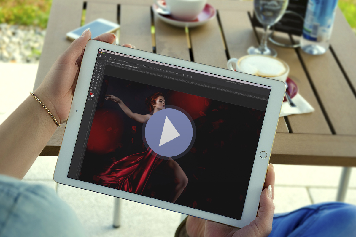 Tutorial en vídeo sobre cómo utilizar los pinceles de pétalos de rosa en Photoshop