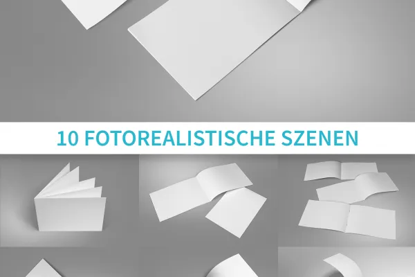 Mockup per opuscoli in formato A5 orizzontale