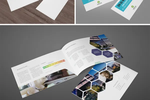 Mockup per brochure in formato orizzontale A5