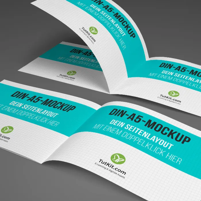 Mockup per opuscoli in formato orizzontale A5