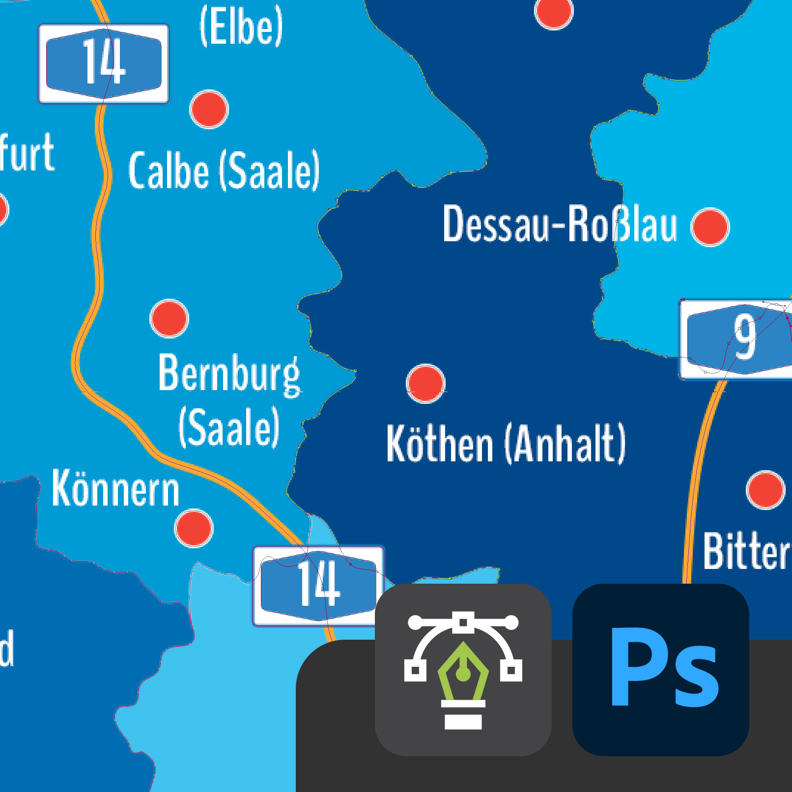 karte von sachsen anhalt mit städten