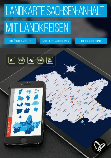 Landkarte Sachsen-Anhalt mit Landkreisen