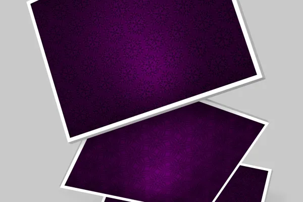 Three variants with background images in purple