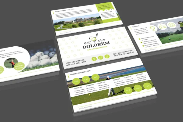 Layoutskabeloner til PowerPoint: Golf, Sport.