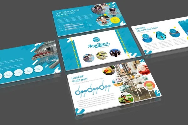 Layout-skabeloner til PowerPoint: Swimmingpool, wellness.