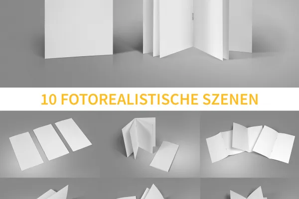 Kujundusnäidised brošüüridele DIN-pikkuse formaadis.
