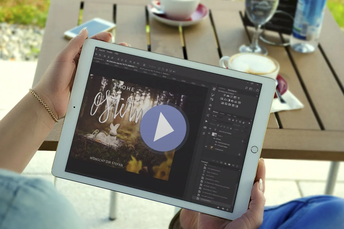 Photoshop tutorial: How to use the images with Easter eggs for your Easter greetings