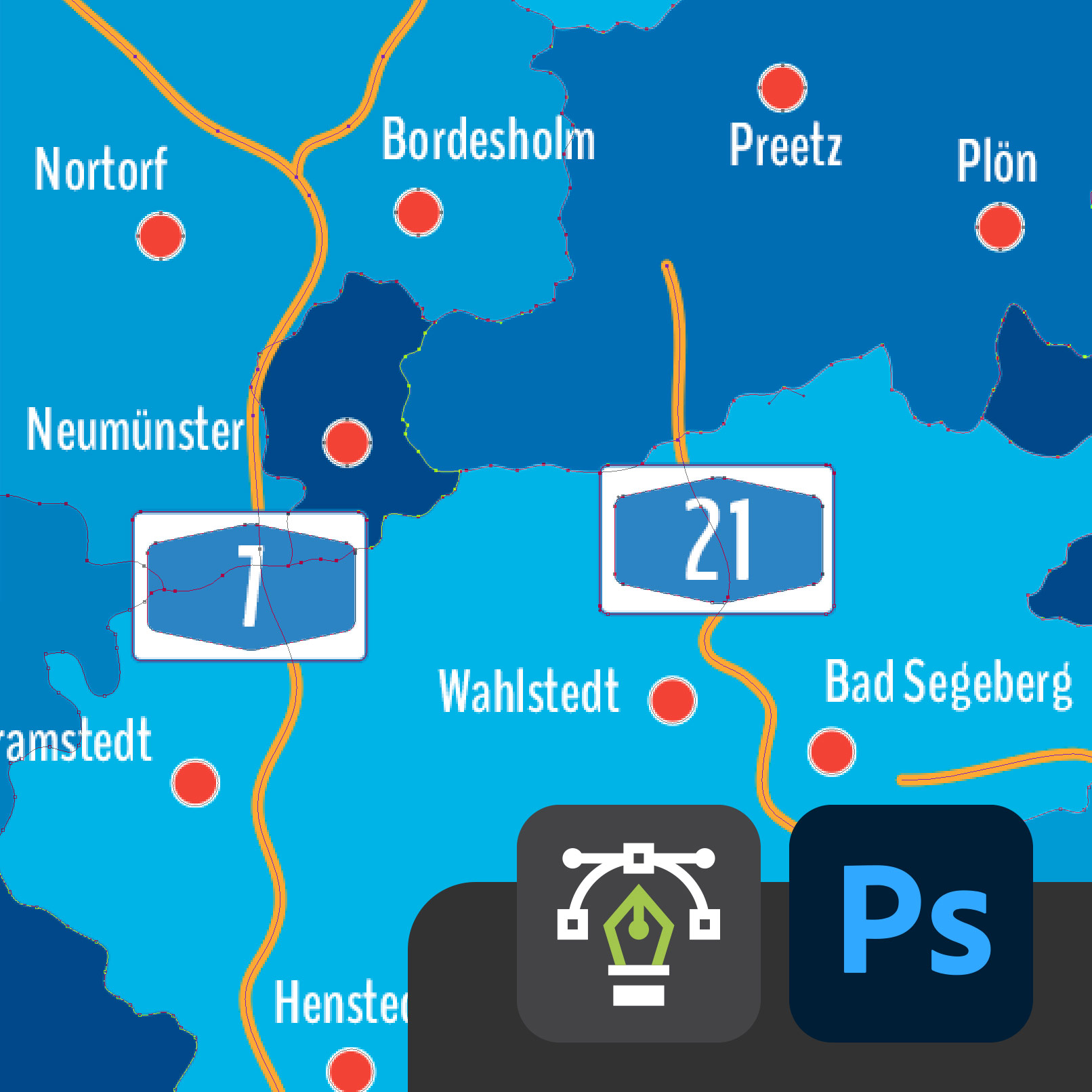 karte von schleswig holstein mit kreisen