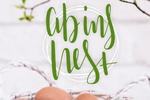 Osternest, Handlettering Ostern mit Ostergruß