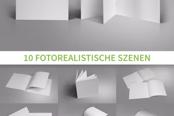 Mockups for square brochures