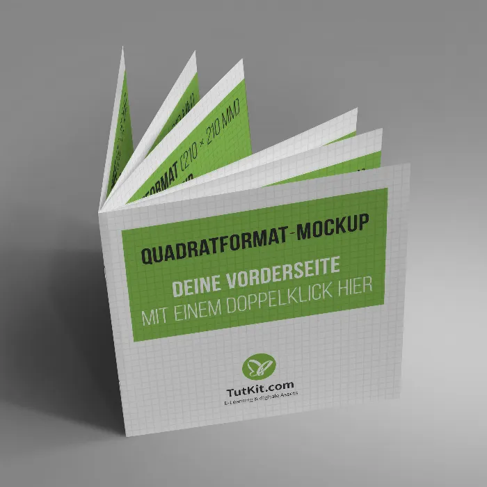 Maquetes para folhetos em formato quadrado.