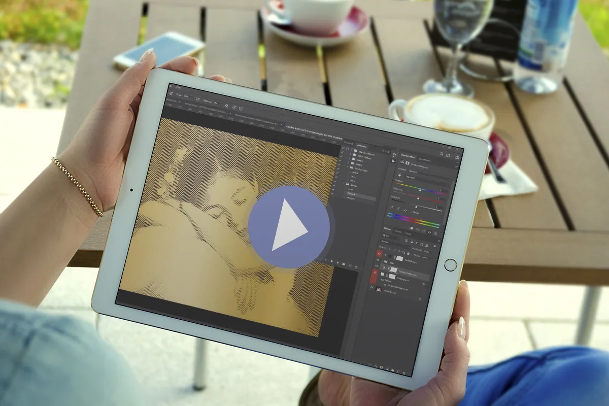 Video guide til Photoshop-handlingen "Gravering" 