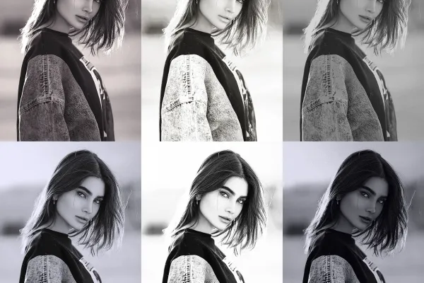 Must-valged pildid, loodud Affinity Photo makrodega