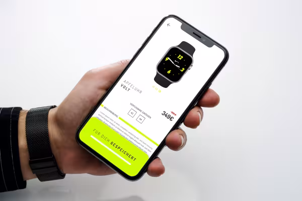 Smartphone mit UX-Design, Illustration für das Adobe XD-Tutorial – Experience Design und Prototyping